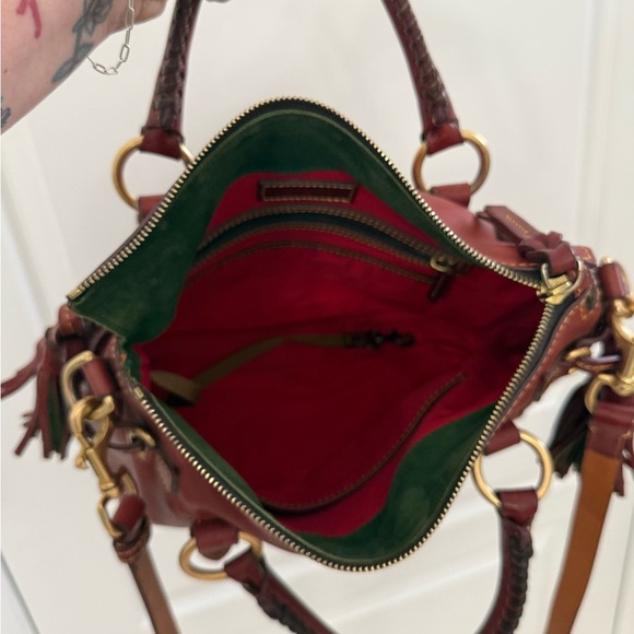 SOLD DONT BUY Dooney & Bourke Burgundy Brown Leather Satchel - Picture 4 of 6